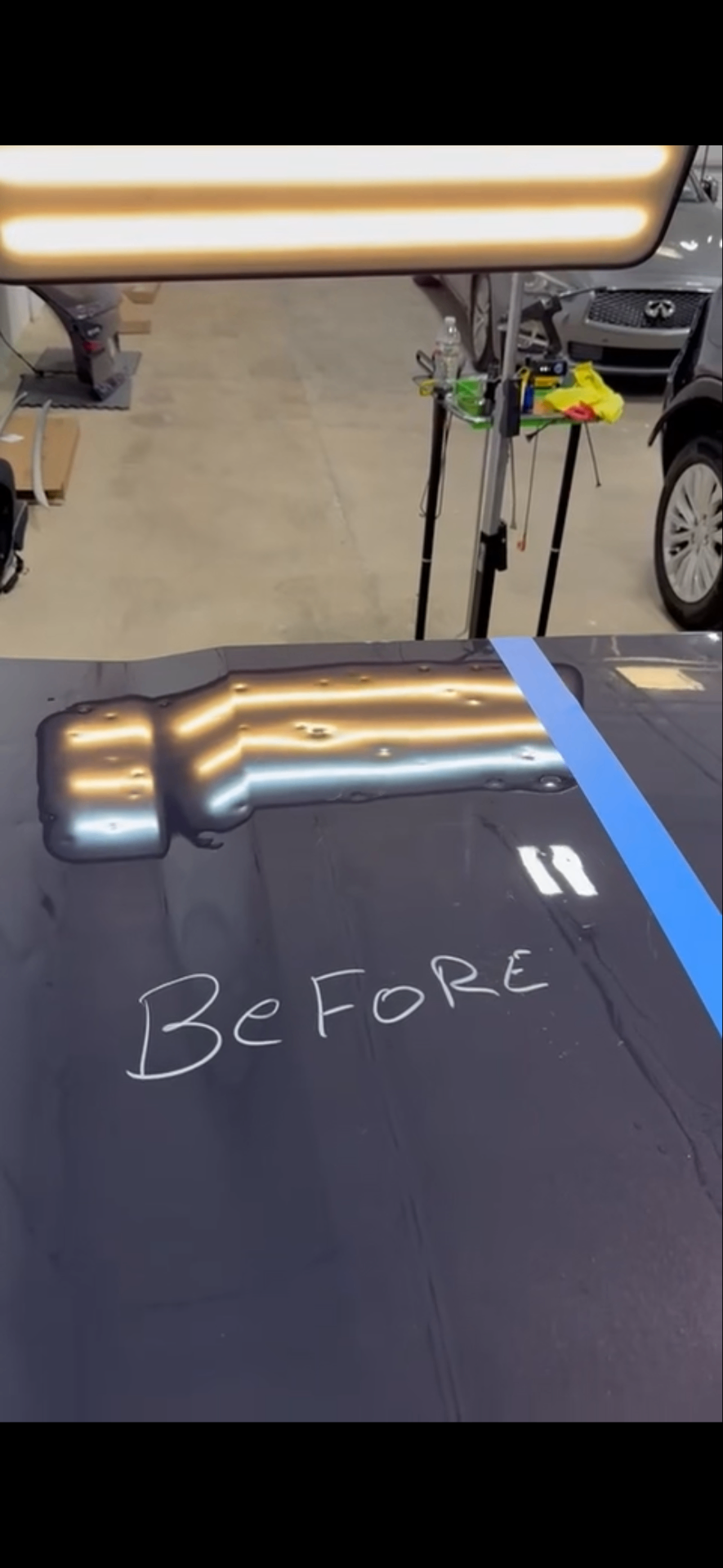 Before repair — hail damage